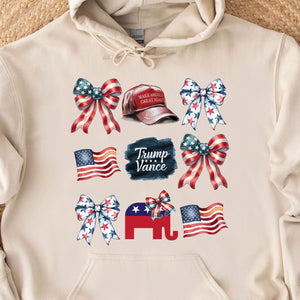 Coquette Trump Sweatshirt, Trump Presidential Trump MAGA Sweatshirt, Trump Supporters 2024 Ugly Sweatshirt T1663 - GOP