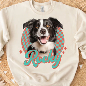 Custom Vintage Pet Shirt, Live Preview Dog Photo and Name Shirt, Personalized Photo Dog Cat Shirt T1670