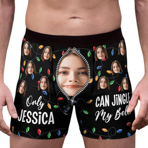 Custom Face Photo Jingle My Bells Christmas Boxer Briefs, Personalized Christmas Gift For Boyfriend, Husband, Anniversary C1677