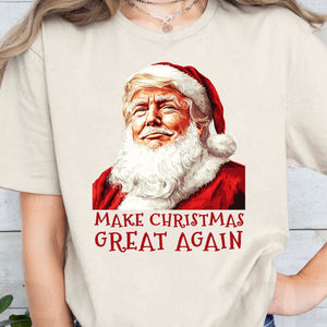 Make Christmas Great Again Sweatshirt, Funny Santa Claus Trump Sweatshirt, Trump Supporters 2024 Ugly Sweatshirt T1681 - GOP