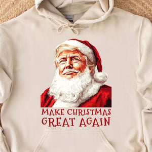 Make Christmas Great Again Sweatshirt, Funny Santa Claus Trump Sweatshirt, Trump Supporters 2024 Ugly Sweatshirt T1681 - GOP