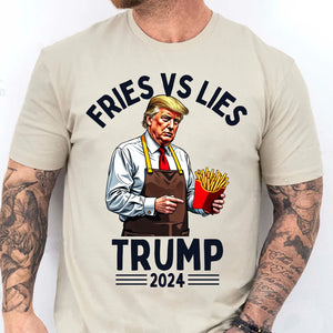 Trump Fries vs Lies Sweatshirt, Trump Presidential Trump McDonald Sweatshirt, Trump Supporters 2024 Ugly Sweatshirt T1683 - GOP