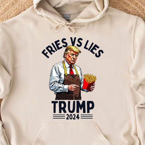 Trump Fries vs Lies Sweatshirt, Trump Presidential Trump McDonald Sweatshirt, Trump Supporters 2024 Ugly Sweatshirt T1683 - GOP