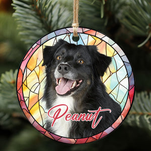 Custom Photo Life Is Simple With A Furry Friend, Personalized Pet Lovers Ceramic Ornament, Perfect for Car & Tree Decor T1685