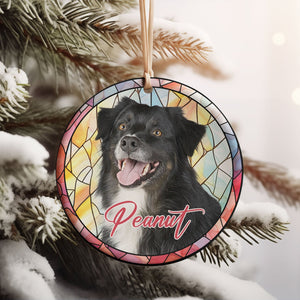 Custom Photo Life Is Simple With A Furry Friend, Personalized Pet Lovers Ceramic Ornament, Perfect for Car & Tree Decor T1685