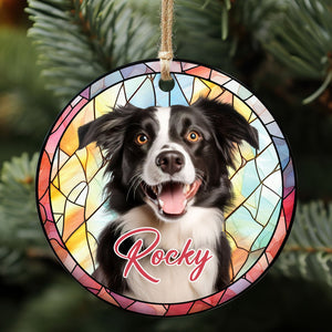 Custom Photo Life Is Simple With A Furry Friend, Personalized Pet Lovers Ceramic Ornament, Perfect for Car & Tree Decor T1685