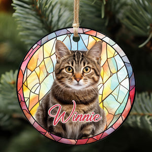 Custom Photo Life Is Simple With A Furry Friend, Personalized Pet Lovers Ceramic Ornament, Perfect for Car & Tree Decor T1685