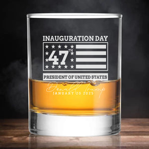 Election Inauguration Day | Trump Won 2024 Election Whisky Glass | Trump 47th President Print Whisky Glasses T1698 - GOP