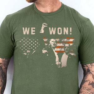 Trump We Won, Wins Inauguration 47 Shirt, US President 2025 Election Shirt Dark T1699 - GOP