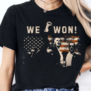 Trump We Won, Wins Inauguration 47 Shirt, US President 2025 Election Shirt Dark T1699 - GOP