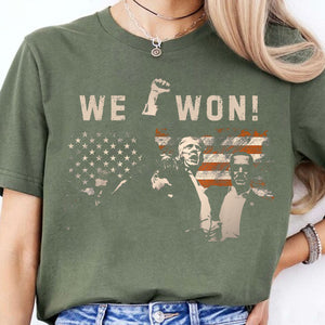 Trump We Won, Wins Inauguration 47 Shirt, US President 2025 Election Shirt Dark T1699 - GOP