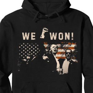 Trump We Won, Wins Inauguration 47 Shirt, US President 2025 Election Shirt Dark T1699 - GOP