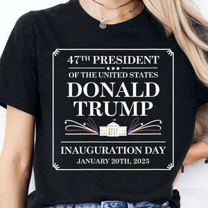 Women A New Term Begins Donald Trump Inauguration 2025, 47th US President Inauguration Shirt, Trump Vance 2025 Inauguration Shirt Dark T1700 - GOP