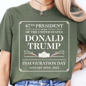 Women A New Term Begins Donald Trump Inauguration 2025, 47th US President Inauguration Shirt, Trump Vance 2025 Inauguration Shirt Dark T1700 - GOP