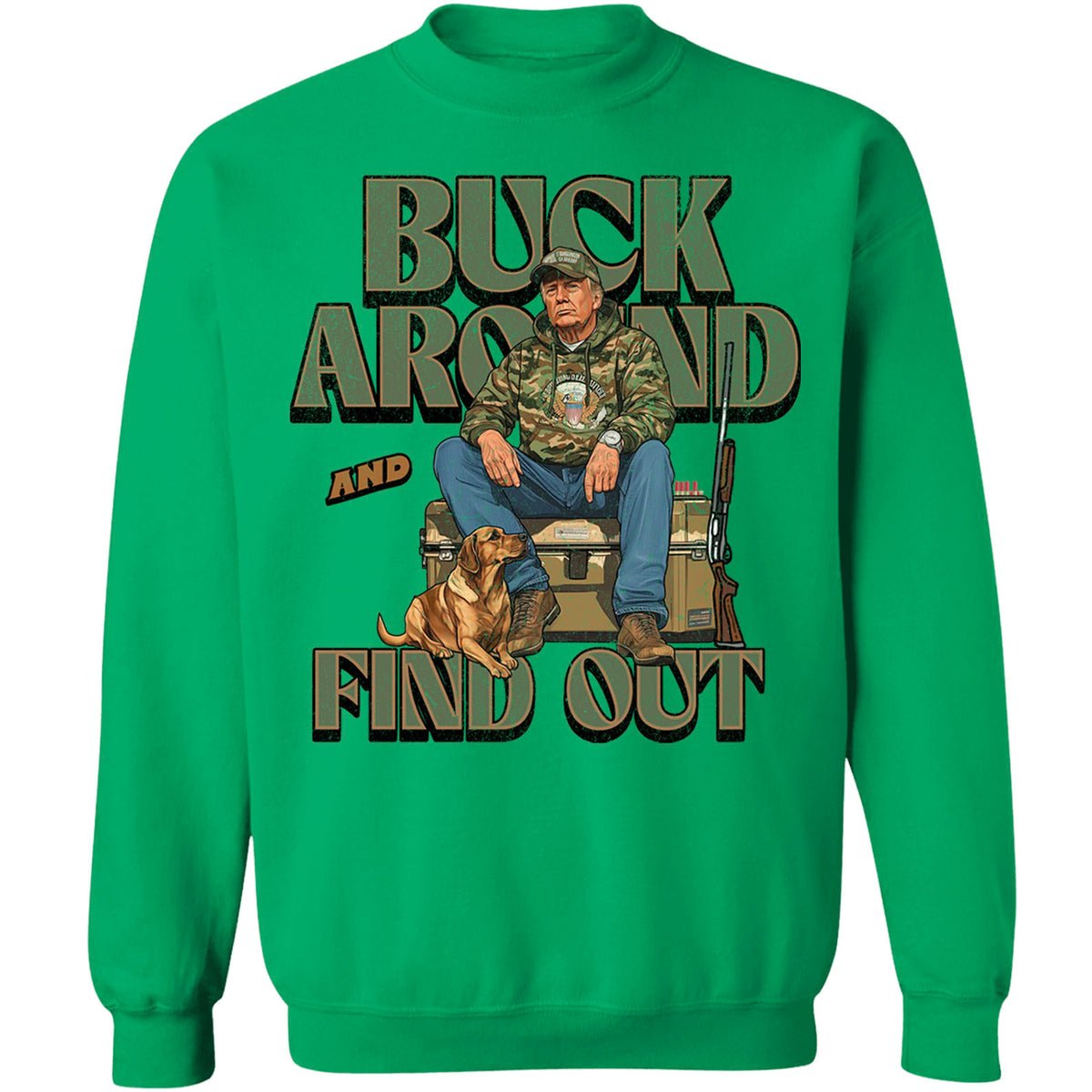 Trump Camo Hunting Shirt, Buck Around and Find Out Republican Outdoorsy Fishing Shirt Dark 681704 - GOP