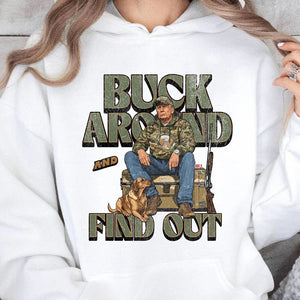 Trump Camo Hunting Shirt, Buck Around and Find Out Republican Outdoorsy Fishing Shirt Bright T1704 - GOP