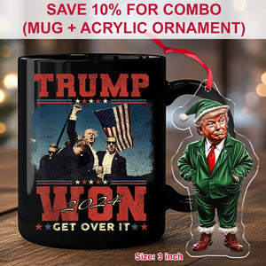 Trump Won Get Over It, Trump Victory Mug, Celebrate the Win Election 47th Black Mug C1706 - GOP