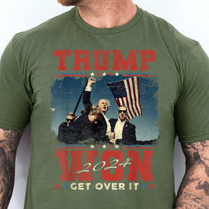 Trump Won Get Over It, Trump Victory Shirt, Celebrate the Win Election 47th Shirt Dark T1706 - GOP