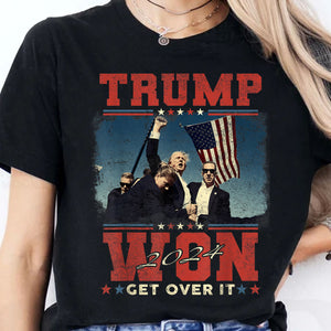 Trump Won Get Over It, Trump Victory Shirt, Celebrate the Win Election 47th Shirt Dark T1706 - GOP