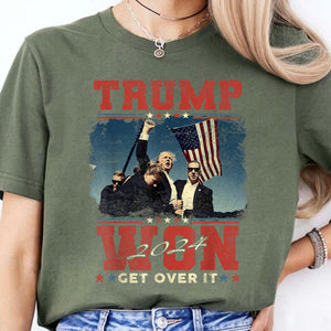 Trump Won Get Over It, Trump Victory Shirt, Celebrate the Win Election 47th Shirt Dark T1706 - GOP