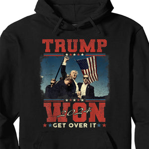 Trump Won Get Over It, Trump Victory Shirt, Celebrate the Win Election 47th Shirt Dark T1706 - GOP