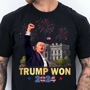 Trump Won, Trump Victory Shirt, Donald Trump US President 47th Shirt Dark T1708 - GOP