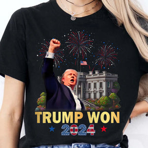 Trump Won, Trump Victory Shirt, Donald Trump US President 47th Shirt Dark T1708 - GOP