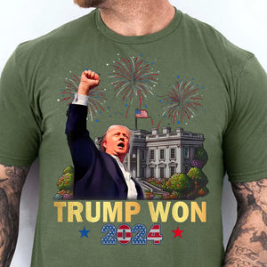 Trump Won, Trump Victory Shirt, Donald Trump US President 47th Shirt Dark T1708 - GOP