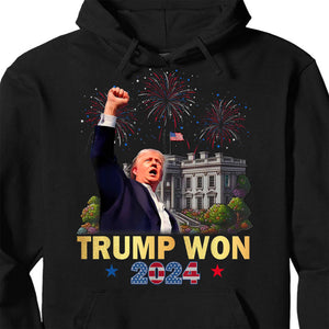 Trump Won, Trump Victory Shirt, Donald Trump US President 47th Shirt Dark T1708 - GOP