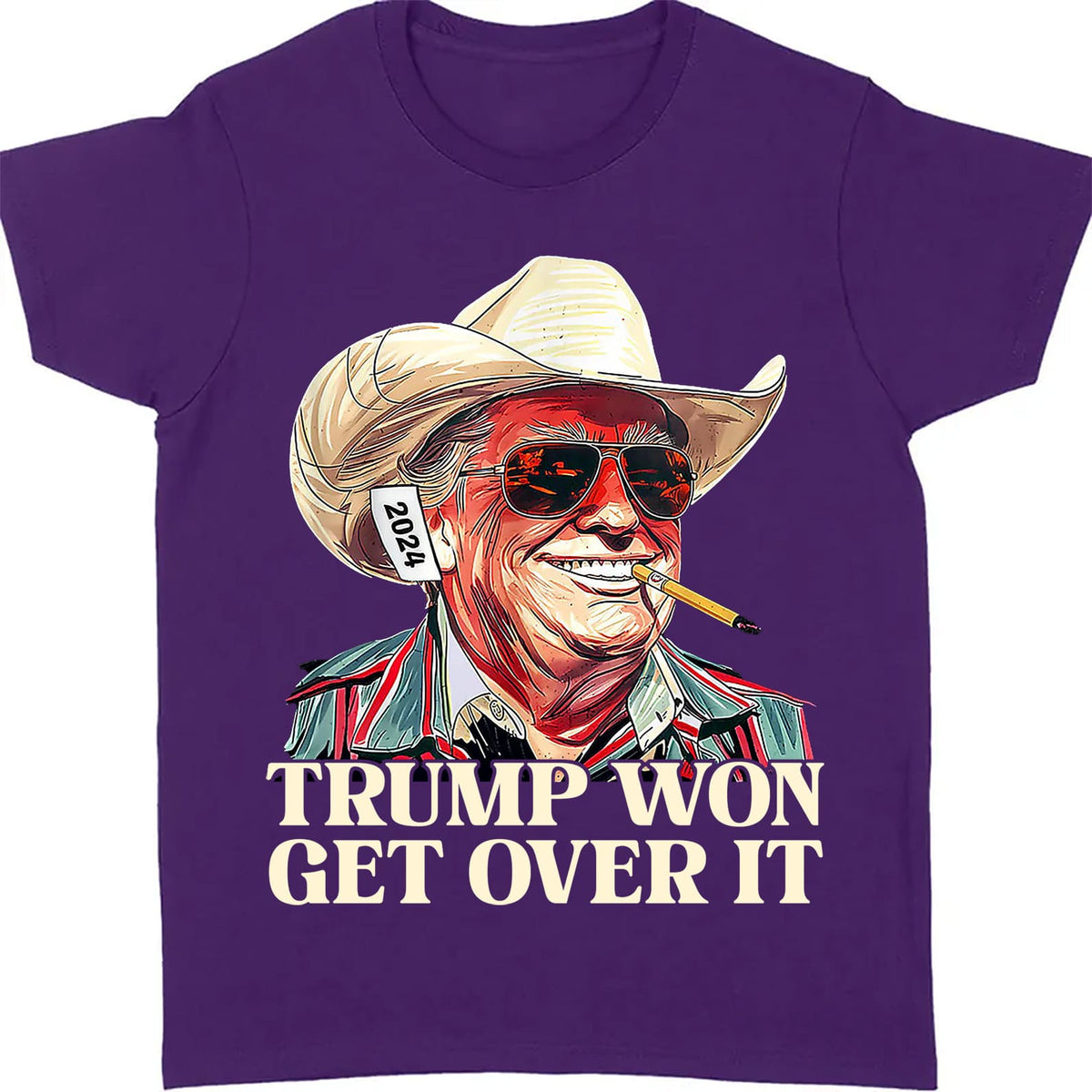 Trump Won Get Over It Shirt, Trump 2024 Shirt, Trump 47th President Shirt Dark T1709 - GOP