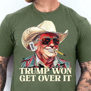 Trump Won Get Over It Shirt, Trump 2024 Shirt, Trump 47th President Shirt Dark T1709 - GOP