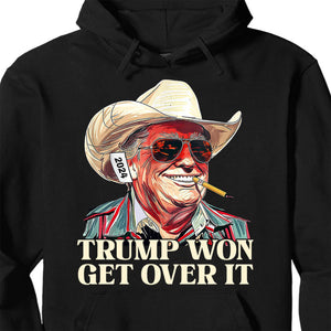 Trump Won Get Over It Shirt, Trump 2024 Shirt, Trump 47th President Shirt Dark T1709 - GOP