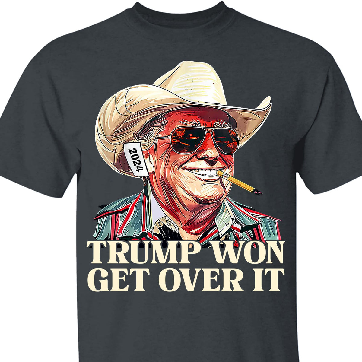 Trump Won Get Over It Shirt, Trump 2024 Shirt, Trump 47th President Shirt Dark T1709 - GOP