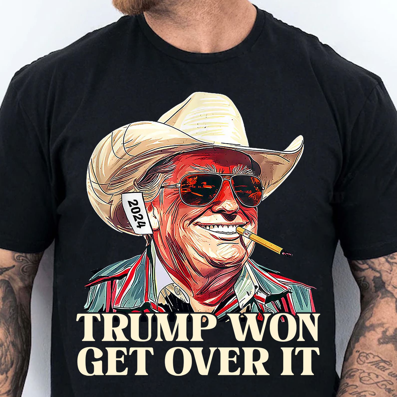 Trump Won Get Over It Shirt, Trump 2024 Shirt, Trump 47th President Shirt Dark T1709 - GOP