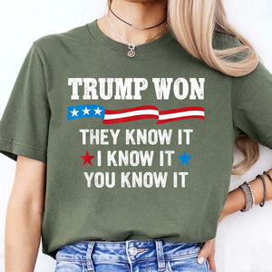 They Know It I Know It You Know It , Trump Won, Trump Wining Election Shirt, Trump 47th President Shirt Dark T1711 - GOP