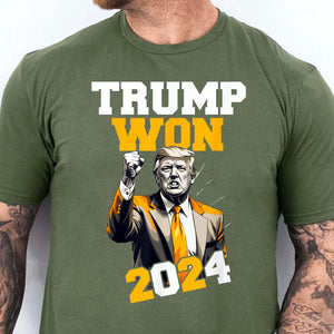 Trump Won 2024, Trump Winning Election Shirt, Trump 47th President Shirt Dark T1714 - GOP