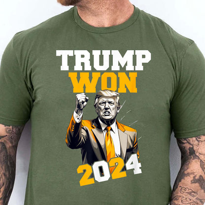 Trump Won 2024, Trump Winning Election Shirt, Trump 47th President Shirt Dark T1714 - GOP