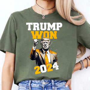 Trump Won 2024, Trump Winning Election Shirt, Trump 47th President Shirt Dark T1714 - GOP