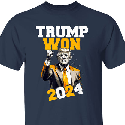 Trump Won 2024, Trump Winning Election Shirt, Trump 47th President Shirt Dark T1714 - GOP