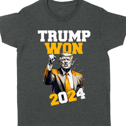 Trump Won 2024, Trump Winning Election Shirt, Trump 47th President Shirt Dark T1714 - GOP