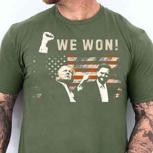 Trump Vance We Won, Trump Winning Election Shirt, Trump 47th President Shirt Dark T1715 - GOP