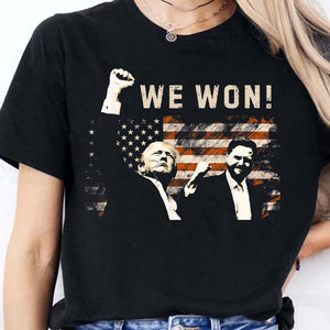 Trump Vance We Won, Trump Winning Election Shirt, Trump 47th President Shirt Dark T1715 - GOP