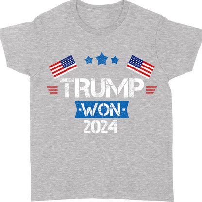 Trump Won 2024, Trump Winning Election Shirt, Trump 47th President Shirt Dark T1716 - GOP