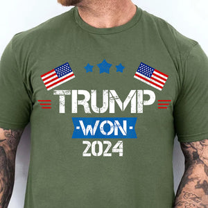 Trump Won 2024, Trump Winning Election Shirt, Trump 47th President Shirt Dark T1716 - GOP