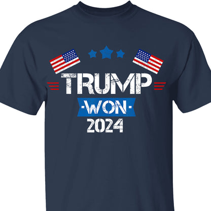 Trump Won 2024, Trump Winning Election Shirt, Trump 47th President Shirt Dark T1716 - GOP