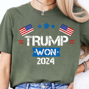 Trump Won 2024, Trump Winning Election Shirt, Trump 47th President Shirt Dark T1716 - GOP