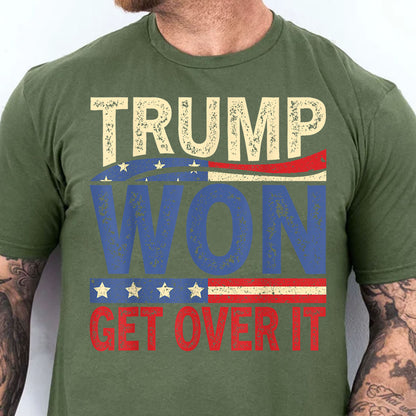 Trump Won Again Get Over It Shirt, Trump 2024 Shirt, Trump 47th President Shirt Dark T1718 - GOP