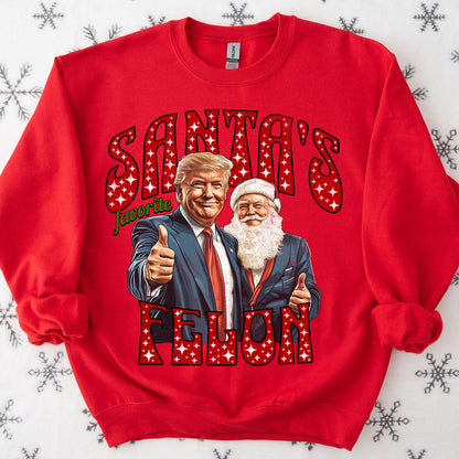 Santa Favorite Felon, Funny Trump Christmas, Merry Christmas Republican Sweatshirt Bright T1728 - GOP