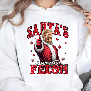 Santa's Favorite Felon, Christmas Santa Claus, Trump 47th President Sweatshirt Bright T1729 - GOP