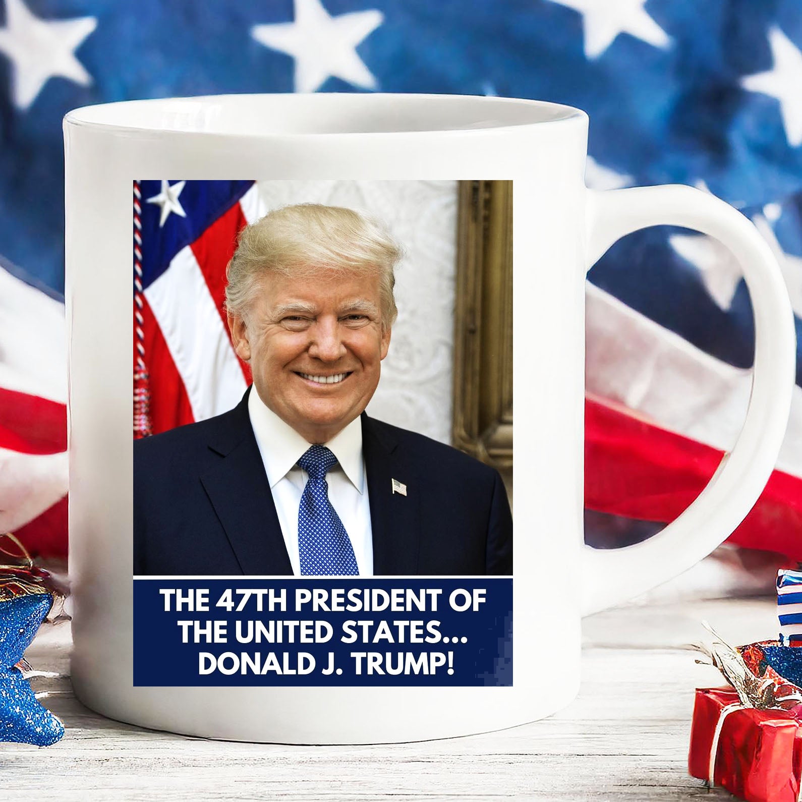 The 47th President Of The United States Mug, Trump 47th President White Mug Accent Mug T1733 - GOP